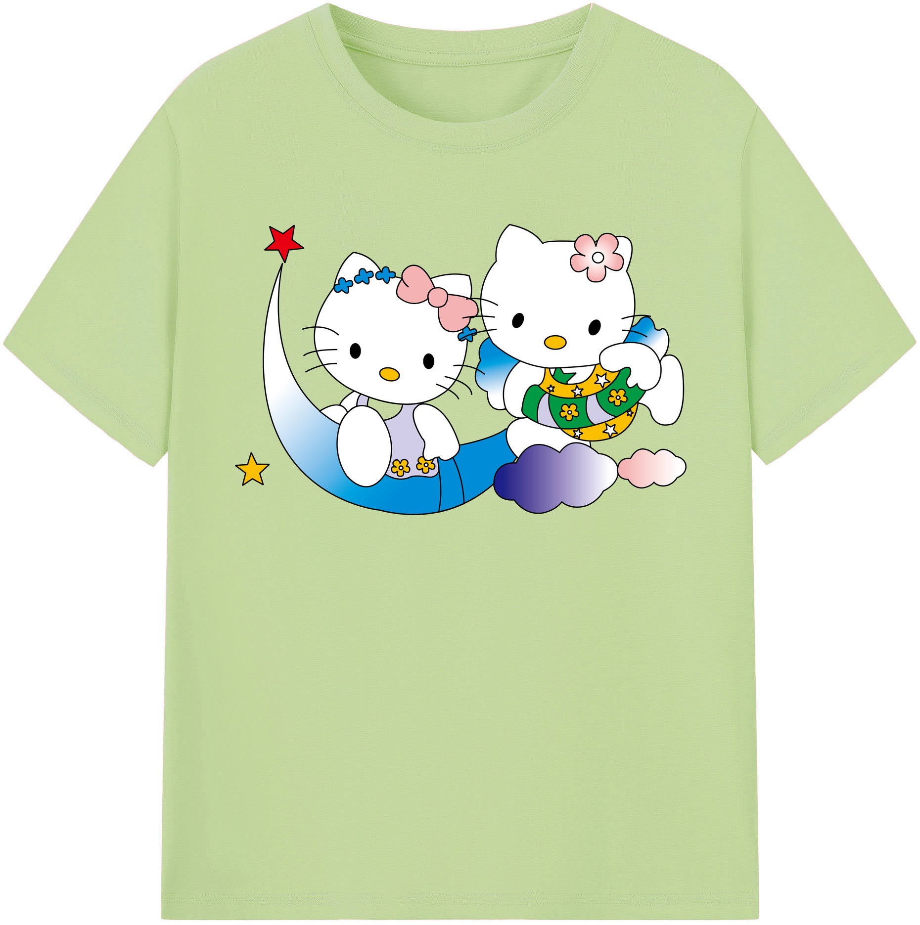 （画像用） Hello Kitty ハローキティ 綿100％半袖Tシャツ（フロントプリント）